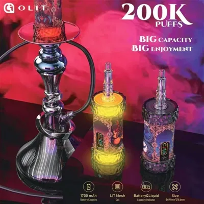 OLIT Hookalit Mega 200K: نظام إخراج مستقر للشيشة الإلكترونية ذات السعة الكبيرة جدًا -