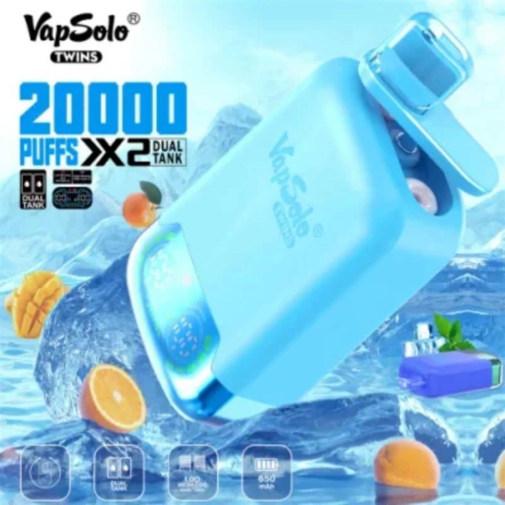 سيجارة VapSolo Twins 20000 ذات المذاق المزدوج